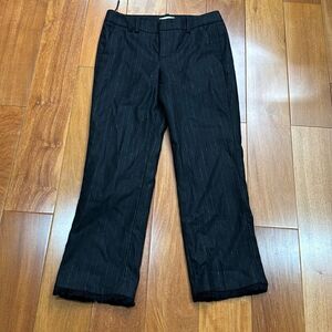 Zadig & Voltaire Black wool gold striped lined pants 34 Cm